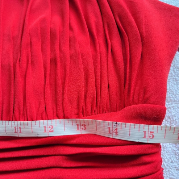 Laura Petites Red Sleeveless Midi Dress Size 14 side zipper - Picture 11 of 11